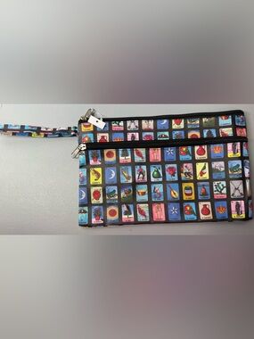 Colorful Lotería Print Mexican bingo Wristlet zippered Clutch cultural Hispanic